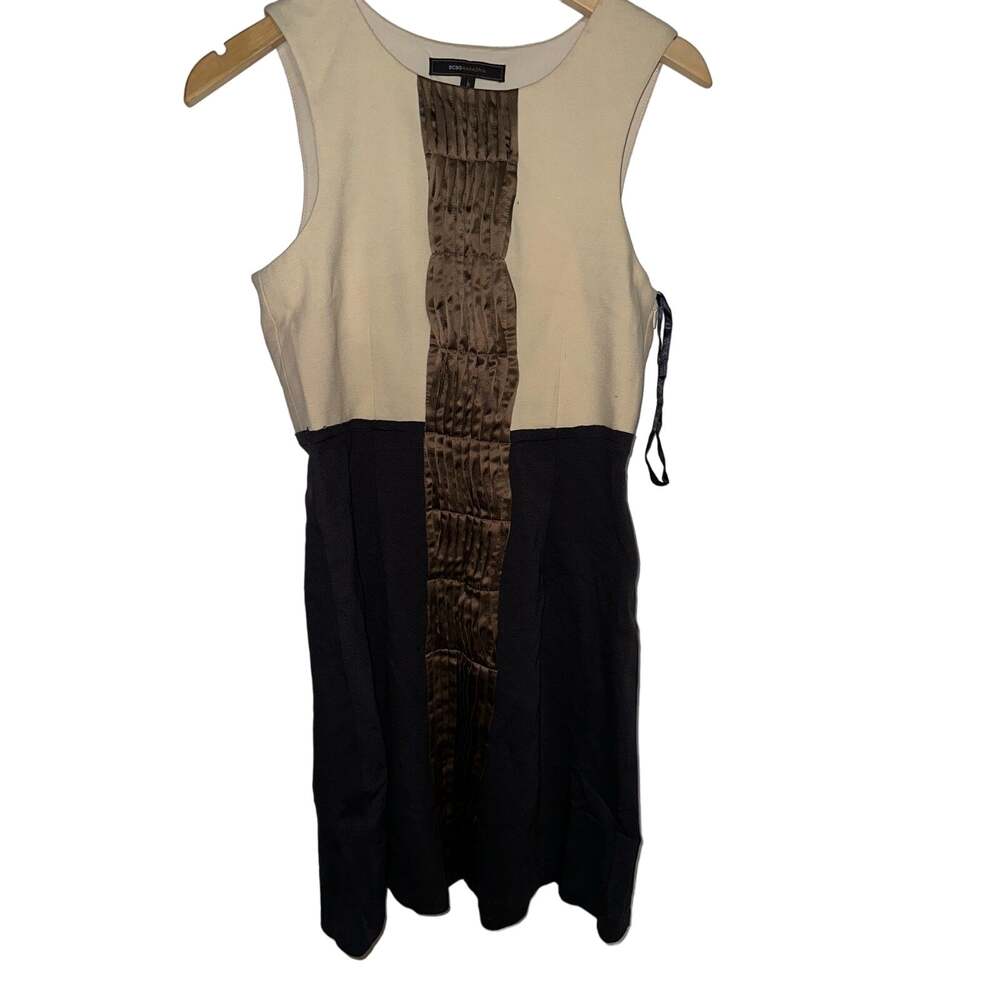 BCBG Max Azria Preppy Blair Waldorf Sleeveless Sheath Dress Neutral Colors S